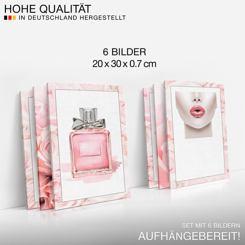 Novart Wandbilder Set Fashion - KOMPLETT AUFHÄNGFERTIG - Made in Germany - Moderne Bilder  Wohnzimmer Mädchen Teenager - N015864a