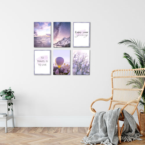 Novart Wandbilder Set Natur Blumen - KOMPLETT AUFHÄNGFERTIG - Made in Germany - Moderne Bilder  Wohnzimmer Schlafzimmer - N006464a