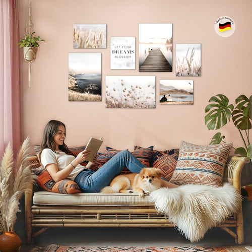 Novart Bilder Landschaft - KOMPLETT AUFHÄNGFERTIG - Natur Wohnzimmer Schlafzimmer Büro - 7 Moderne Mood - Bilder - N029272a