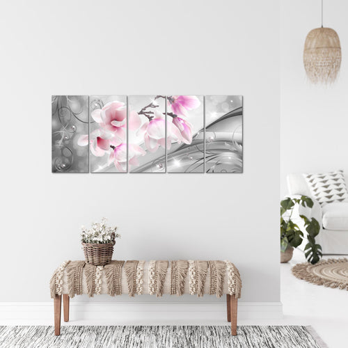 Runa Art Bild Blumen Abstrakt Wandbilder auf Vlies Leinwand 5 Teilig Wanddekoration Wohnzimmer Schlafzimmer 035356a