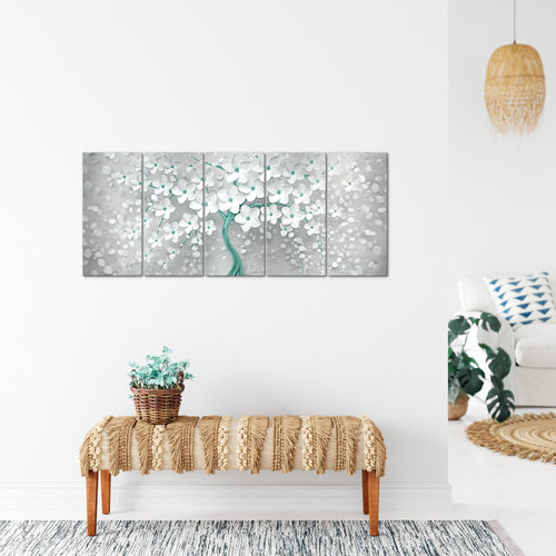 Runa Art Bild Blumen Wandbilder auf Vlies Leinwand 5 Teilig Wanddekoration Wohnzimmer Schlafzimmer 039756b