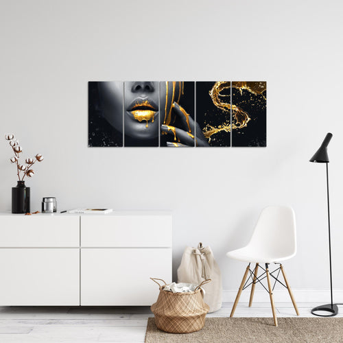 Runa Art Bild Abstrakt Wandbilder auf Vlies Leinwand 5 Teilig Wanddekoration Wohnzimmer Schlafzimmer Büro 041556a
