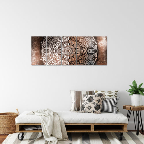 Runa Art Bild Mandala Abstrakt Wandbilder auf Vlies Leinwand 5 Teilig Wanddekoration Wohnzimmer Schlafzimmer 040156c