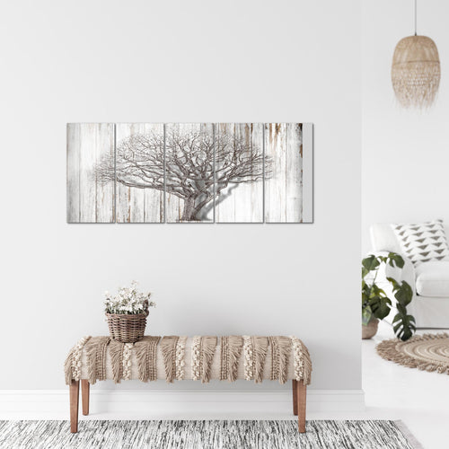 Runa Art Bild Baum Abstrakt Wandbilder auf Vlies Leinwand 5 Teilig Wanddekoration Wohnzimmer 039956b