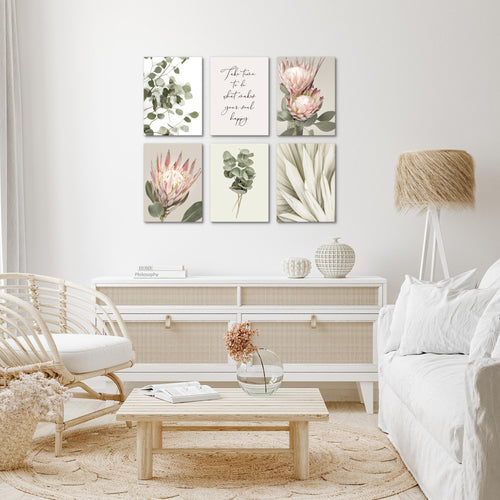 Novart Wandbilder - KEIN EXTRA RAHMEN BENÖTIGT - Wohnzimmer Schlafzimmer - Bilder Modern Blätter Pflanzen - Olivgrün - N028065a