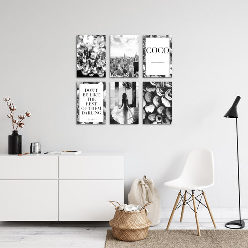 Novart Wandbilder Set Fashion New York - KOMPLETT AUFHÄNGFERTIG - Made in Germany - Moderne Bilder  Wohnzimmer Mädchen Teenager - N016264b