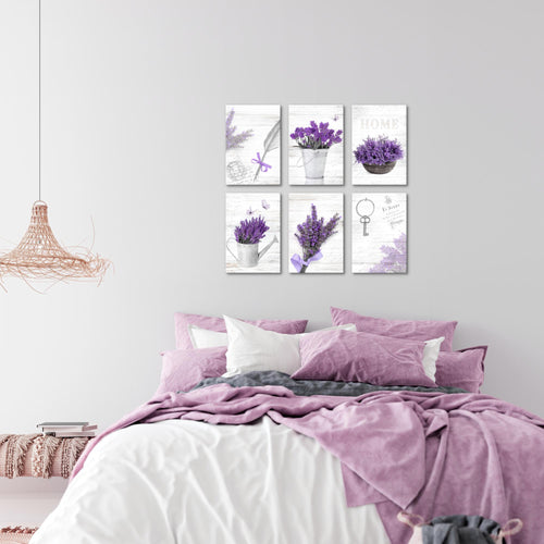 Novart Wandbilder Set Home Provence - KOMPLETT AUFHÄNGFERTIG - Made in Germany - Moderne Bilder  Wohnzimmer Schlafzimmer - N002964a