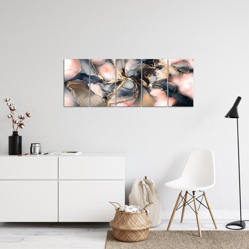 Runa Art Bild Abstrakt Wandbilder auf Vlies Leinwand 5 Teilig Wanddekoration Wohnzimmer Schlafzimmer 043856a