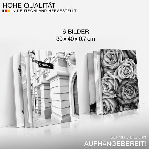 Novart Wandbilder - KEIN EXTRA RAHMEN BENÖTIGT - Wohnzimmer Mädchen Teenager - Bilder Modern Eifelturm Fashion - mit Spruch - N015965a