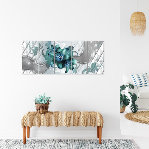 Runa Art Bild Blumen Lilien Wandbilder auf Vlies Leinwand 5 Teilig Wanddekoration Wohnzimmer Schlafzimmer 016556a