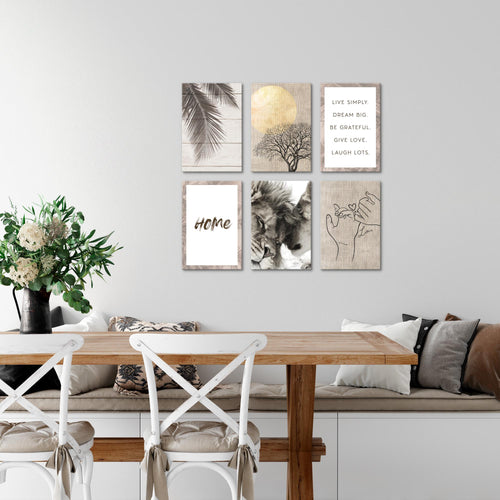 Novart Wandbilder Set Löwen Liebe - KOMPLETT AUFHÄNGFERTIG - Made in Germany - Moderne Bilder  Wohnzimmer Schlafzimmer - N018564a