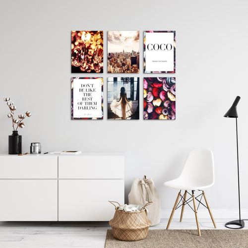Novart Wandbilder - KEIN EXTRA RAHMEN BENÖTIGT - Wohnzimmer Mädchen Teenager - Bilder Modern Fashion - New York - N016265a