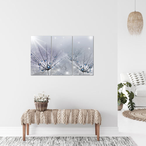 Runa Art Wandbilder Pusteblume Bild XXL Wohnzimmer Schlafzimmer Grau Natur 120 x 80 cm 3 Teilig 016931b