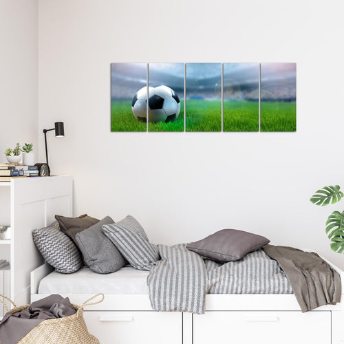 Runa Art Bild Fussball Wandbilder auf Vlies Leinwand 5 Teilig Wanddekoration Wohnzimmer Schlafzimmer 402456a