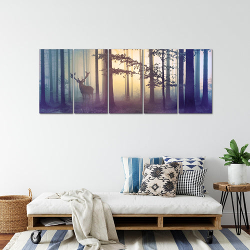 Runa Art Wandbilder XXL Landschaft Wohnzimmer Schlafzimmer Büro 200 x 80 cm Natur 5 Teilig - Made in Germany - 013455a