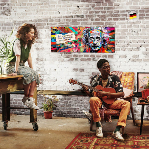 Runa Art Bild Einstein Street Art Wandbilder auf Vlies Leinwand 5 Teilig Wanddekoration Wohnzimmer Schlafzimmer 044956a