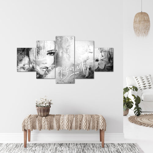 Runa Art - Bilder Blumen Vintage 200 x 100 cm 5 Teilig XXL Wanddekoration Design Bunt 039351c