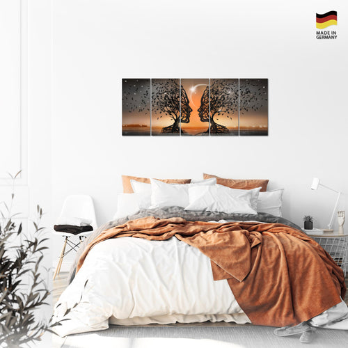 Runa Art Bild Liebespaar Wandbilder auf Vlies Leinwand 5 Teilig Wanddekoration Wohnzimmer Schlafzimmer 044856c