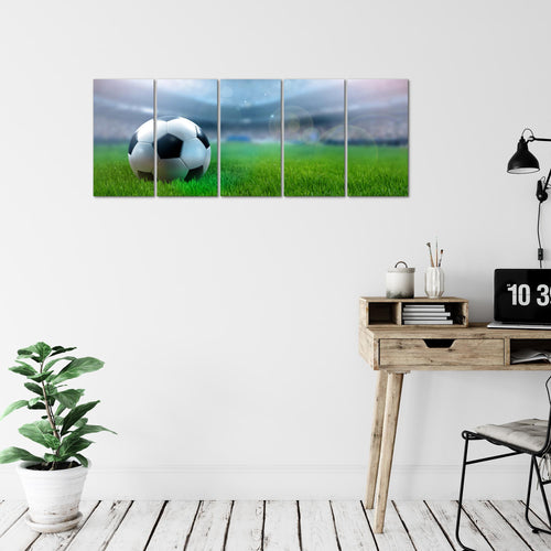 Runa Art Bild Fussball Wandbilder auf Vlies Leinwand 5 Teilig Wanddekoration Wohnzimmer Schlafzimmer 402456a