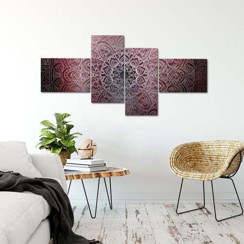 Runa Art Bild XXL 4 Teilig Mandala 200 x 100 cm Kunstdruck auf Vlies Leinwand Wanddeko Wohnzimmer Schlafzimmer 101241a