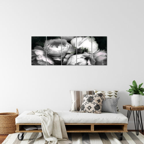 Runa Art Bild Blumen Rosen Wandbilder auf Vlies Leinwand 5 Teilig Wanddekoration Wohnzimmer Schlafzimmer 039156c