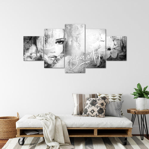 Runa Art - Bilder Blumen Vintage 200 x 100 cm 5 Teilig XXL Wanddekoration Design Bunt 039351c
