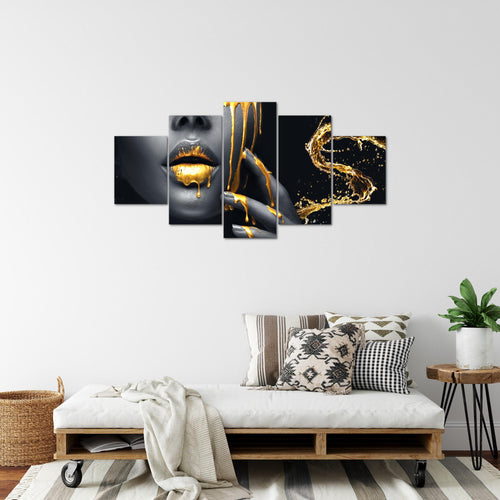 Runa Art Bild Wohnzimmer Schlafzimmer Büro Abstrakt 5 Teilig Grau Minimalismus Wandbilder auf Vlies Leinwand 041553a
