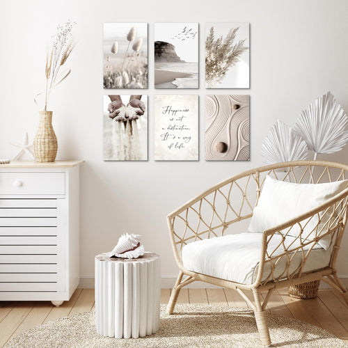 Novart Wandbilder Set Strand Boho - KOMPLETT AUFHÄNGFERTIG - Made in Germany - Moderne Bilder  Wohnzimmer Schlafzimmer - N028164a