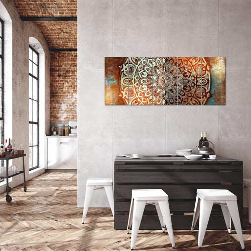 Runa Art Bild Mandala Abstrakt Wandbilder auf Vlies Leinwand 5 Teilig Wanddekoration Wohnzimmer Schlafzimmer 040156a