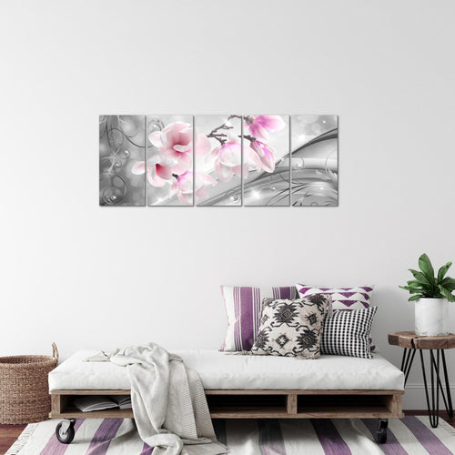 Runa Art Bild Blumen Abstrakt Wandbilder auf Vlies Leinwand 5 Teilig Wanddekoration Wohnzimmer Schlafzimmer 035356a