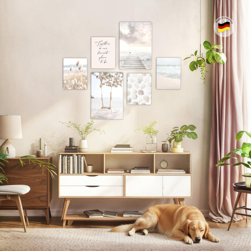 Novart Wandbilder Set Landschaft Natur - KEIN EXTRA RAHMEN BENÖTIGT - Modern Deko - Wohnzimmer Schlafzimmer Büro N023467a
