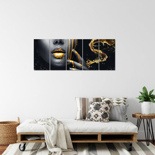 Runa Art Bild Abstrakt Wandbilder auf Vlies Leinwand 5 Teilig Wanddekoration Wohnzimmer Schlafzimmer Büro 041556a