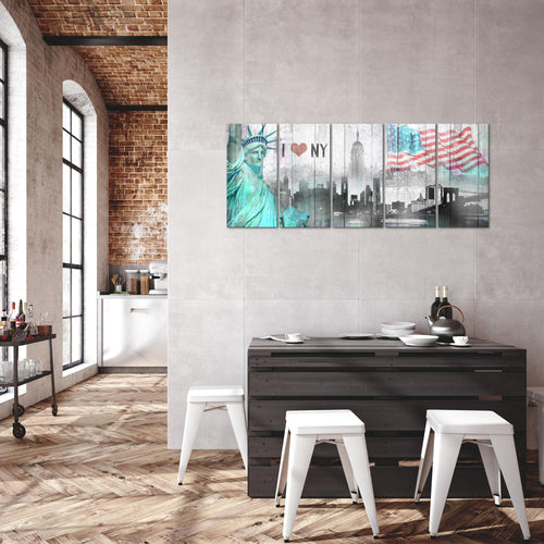 Runa Art Bild New York City Wandbilder auf Vlies Leinwand 5 Teilig Wanddekoration Wohnzimmer Büro 034256a