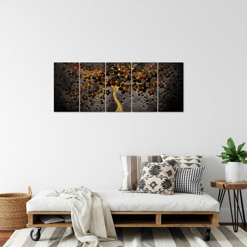 Runa Art Bild Blumen Wandbilder auf Vlies Leinwand 5 Teilig Wanddekoration Wohnzimmer Schlafzimmer 039756c