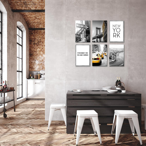 Novart Wandbilder Set New York City Taxi - KOMPLETT AUFHÄNGFERTIG - Made in Germany - Moderne Bilder  Wohnzimmer Schlafzimmer - N006364a