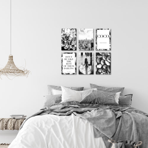 Novart Wandbilder Set Fashion New York - KOMPLETT AUFHÄNGFERTIG - Made in Germany - Moderne Bilder  Wohnzimmer Mädchen Teenager - N016264b