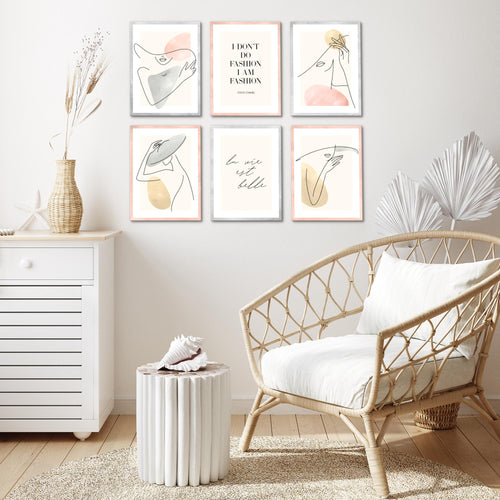 Novart Wandbilder - KEIN EXTRA RAHMEN BENÖTIGT - Wohnzimmer Mädchen Teenager - Bilder Modern Fashion - mit Spruch - N022065a