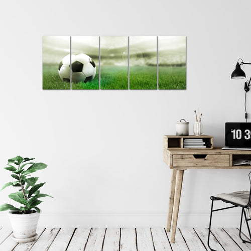 Runa Art Bild Fussball Wandbilder auf Vlies Leinwand 5 Teilig Wanddekoration Wohnzimmer Schlafzimmer 402456c