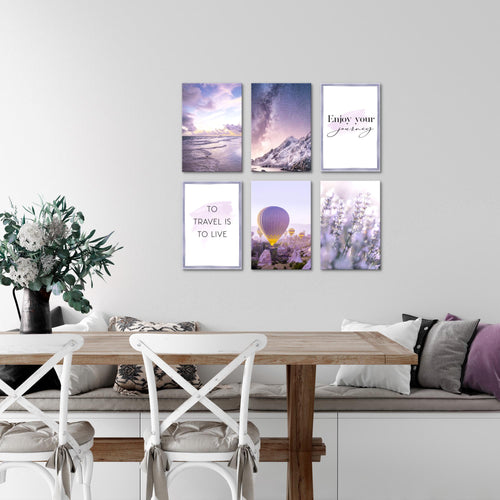 Novart Wandbilder Set Natur Blumen - KOMPLETT AUFHÄNGFERTIG - Made in Germany - Moderne Bilder  Wohnzimmer Schlafzimmer - N006464a