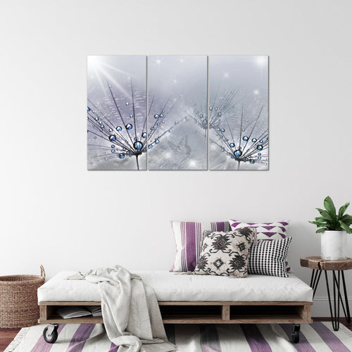 Runa Art Wandbilder Pusteblume Bild XXL Wohnzimmer Schlafzimmer Grau Natur 120 x 80 cm 3 Teilig 016931b