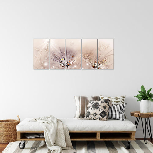 Runa Art Bild Pusteblume Wandbilder auf Vlies Leinwand 5 Teilig Wanddekoration Wohnzimmer Schlafzimmer 016956a