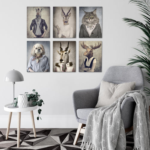 Novart Wandbilder - KEIN EXTRA RAHMEN BENÖTIGT - Wohnzimmer Schlafzimmer - Bilder Modern Abstrakt - Tiere - N019265a