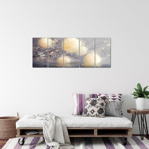 Runa Art Bild Pusteblumen Wandbilder auf Vlies Leinwand 5 Teilig Wanddekoration Wohnzimmer Schlafzimmer 044256a