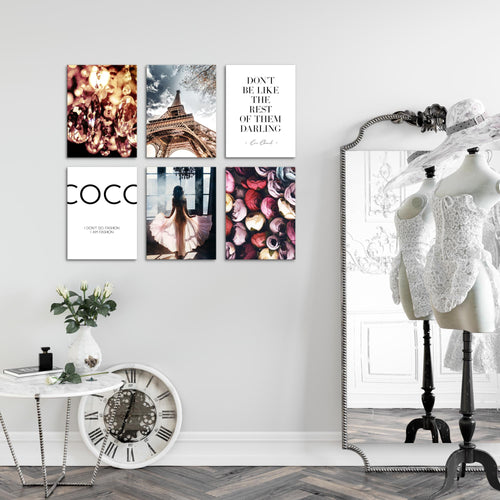 Novart Wandbilder - KEIN EXTRA RAHMEN BENÖTIGT - Wohnzimmer Mädchen Teenager - Bilder Modern Fashion Paris - Coco - N008265a