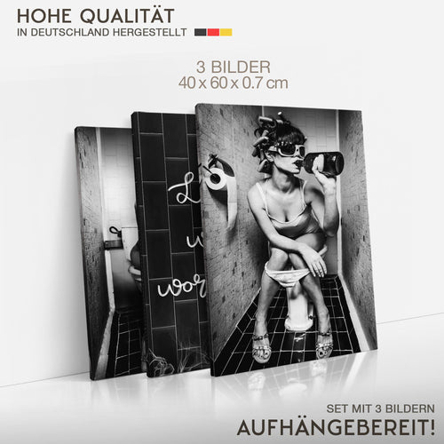 Novart Bilder Set Street Art - KEIN EXTRA RAHMEN BENÖTIGT - Wandbilder für Wohnzimmer Schlafzimmer Büro - 3 Teilig Deko Entspannung - N040136a