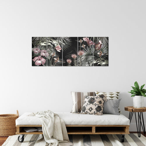 Runa Art Bild Blumen Wandbilder auf Vlies Leinwand 5 Teilig Wanddekoration Wohnzimmer Schlafzimmer 043356b
