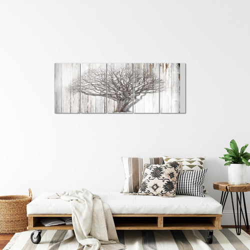 Runa Art Bild Baum Abstrakt Wandbilder auf Vlies Leinwand 5 Teilig Wanddekoration Wohnzimmer 039956b