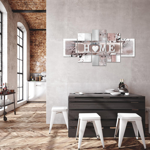 Runa Art Bild Wohnzimmer Schlafzimmer Büro Love 5 Teilig Weiß Zuhause Wandbilder auf Vlies Leinwand 504553b