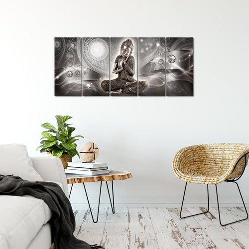 Runa Art Bild Buddha Zen Wandbilder auf Vlies Leinwand 5 Teilig Wanddekoration Wohnzimmer Schlafzimmer 041656b