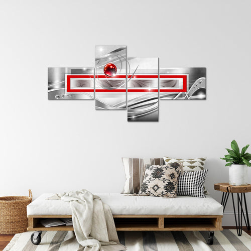Runa Art Wandbilder Set XXL Abstrakt Wohnzimmer Schlafzimmer Büro Abstraktion 4 Teilig - Made in Germany - 108245a
